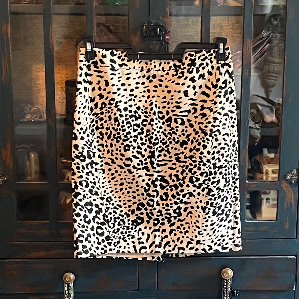 Ann Taylor Loft 6P Leopard Print Women's Dress Skirt